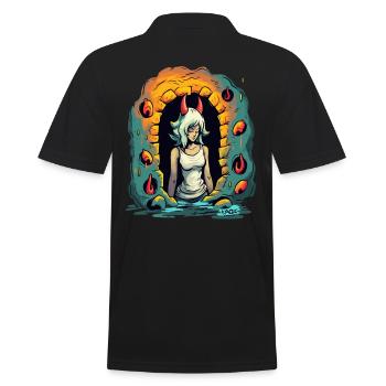 Devil Dungeon Girl - Men's Polo Shirt - black - Back - Kai (181cm)