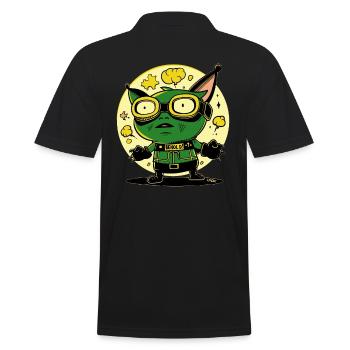 Héros d’action de dessin animé vert drôle : Regardez ici - Polo Homme - noir - Dos - Kai (181cm)