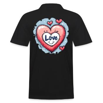 Cœur d’amour - Polo Homme - noir - Dos - Kai (181cm)