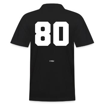Number 80 - Men's Polo Shirt - black - Back - Kai (181cm)