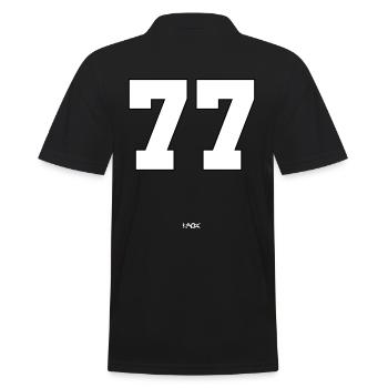 The number 77 - Men's Polo Shirt - black - Back - Kai (181cm)