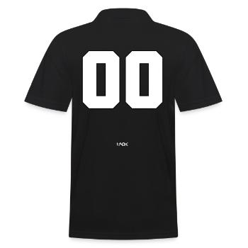 Nummer 00: Doppelte Null, Doppelter Spaß - Männer Poloshirt - Schwarz - Hinten - Kai (181cm)
