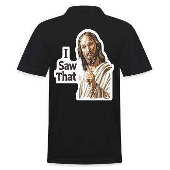 Jesus Warning: I Have Seen It - Men's Polo Shirt - black - Back - Kai (181cm)