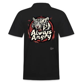 Immer wütend, Verrückter wütender Tiger - Männer Poloshirt - Schwarz - Hinten - Kai (181cm)