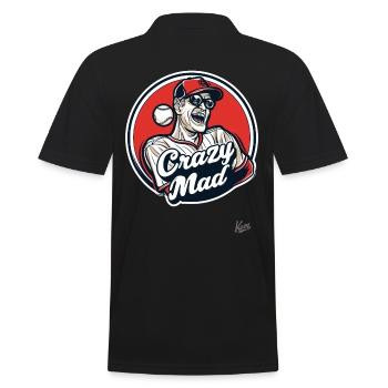 Crazy Mad, the crazy and insane - Men's Polo Shirt - black - Back - Kai (181cm)