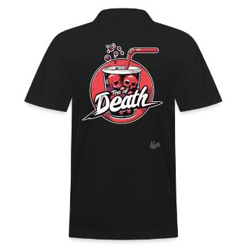 Totenköpfe und der Bubble-Boba-Tee des Todes - Männer Poloshirt - Schwarz - Hinten - Kai (181cm)