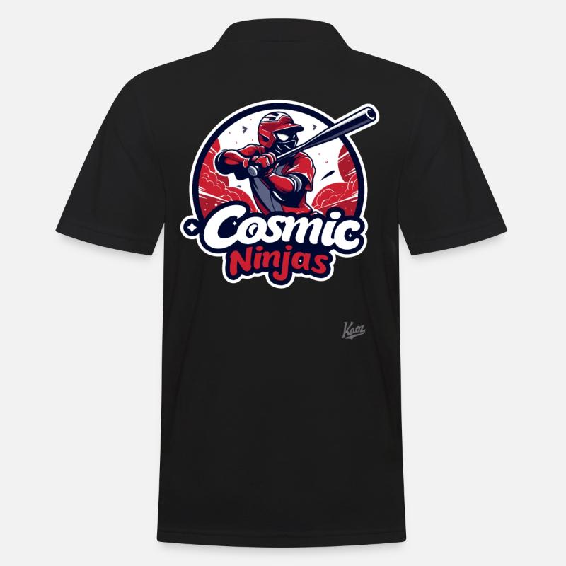 Kosmische Ninja Baseball-Crew - Männer Poloshirt - Schwarz
