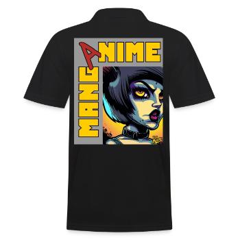 Anime Manga Fantasy Creature Girl - Men's Polo Shirt - black - Back - Kai (181cm)
