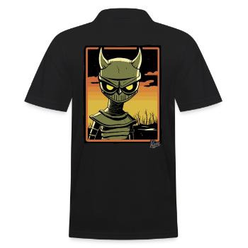 Asian Horror of the Rice Field Devil - Men's Polo Shirt - black - Back - Kai (181cm)