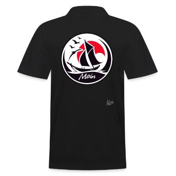 Say hello and sail by boat - Men's Polo Shirt - black - Back - Kai (181cm)
