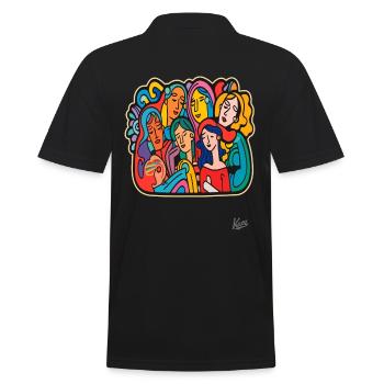 For us wives and sisters - Men's Polo Shirt - black - Back - Kai (181cm)