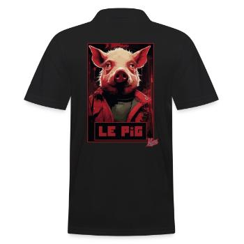 Fake Movie Poster of Le Pig: Wenn Schweine fliegen - Männer Poloshirt - Schwarz - Hinten - Kai (181cm)
