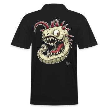 A strong, strange monster worm - Men's Polo Shirt - black - Back - Kai (181cm)