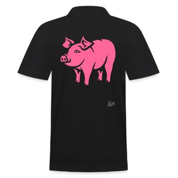 Cochon rose : le cochon rose est stylé ! - Polo Homme - noir - Dos - Kai (181cm)