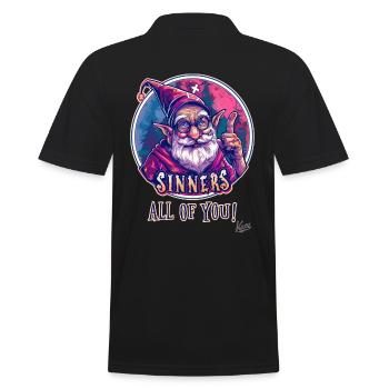 Gnome Grandpa Wizard, Sinners, All of You - Men's Polo Shirt - black - Back - Kai (181cm)