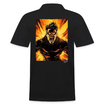 Super Anger Hero: The Heroic Outbreak - Men's Polo Shirt - black - Back - Kai (181cm)