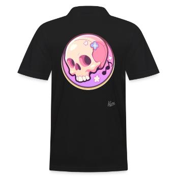 Des notes de musique et un crâne mignon et décontracté - Polo Homme - noir - Dos - Kai (181cm)