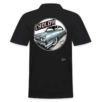 Cholow Klassiker: Oldtimer Lowrider-Auto - Männer Poloshirt - Schwarz - Hinten - Kai (181cm)