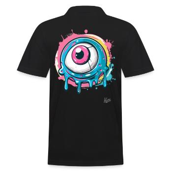 The cool paint splash eye - Men's Polo Shirt - black - Back - Kai (181cm)