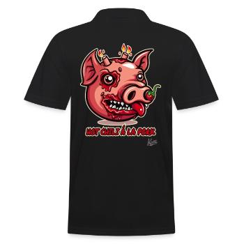 Porc chaud : avec du piment au nez - Polo Homme - noir - Dos - Kai (181cm)