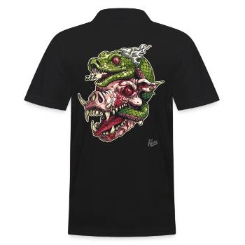 Crâne de serpent à tête de cochon zombie - Polo Homme - noir - Dos - Kai (181cm)