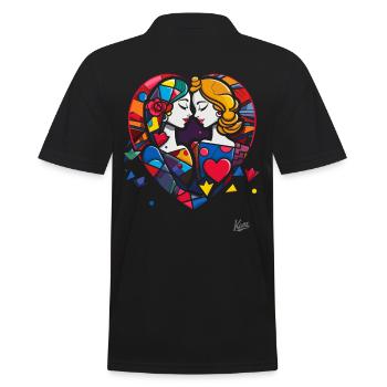 Les amoureux et les cœurs : une question de cœur et d’amour - Polo Homme - noir - Dos - Kai (181cm)