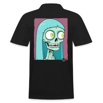 Marriage of the Skull Zombie Bride - Men's Polo Shirt - black - Back - Kai (181cm)
