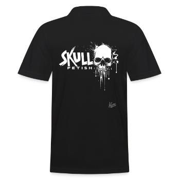 Skull Fetish: Skulls with Style - Men's Polo Shirt - black - Back - Kai (181cm)