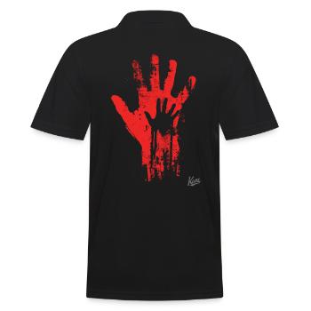 Artistic Hands: Father & Child - Men's Polo Shirt - black - Back - Kai (181cm)
