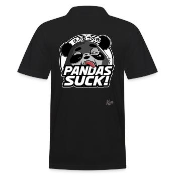 Pandas Sind Doof: Pandabär Bär - Männer Poloshirt - Schwarz - Hinten - Kai (181cm)