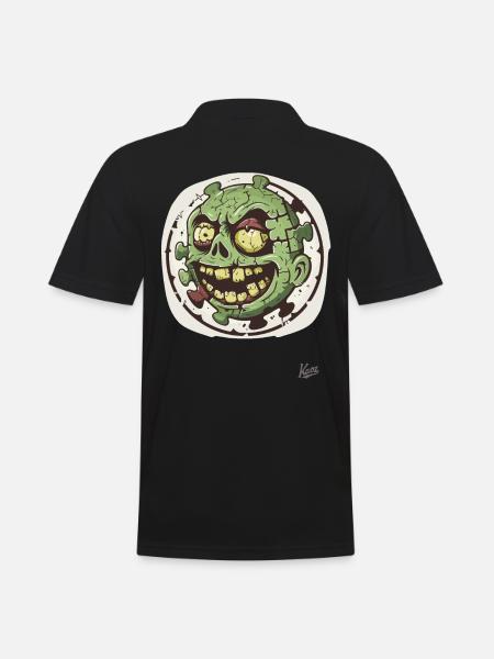 Stupid Funny Zombie Puzzle Head - Men's Polo Shirt - black
