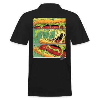 Planches BD : Saucisse monstre au fromage dans un petit pain - Polo Homme - noir - Dos - Kai (181cm)