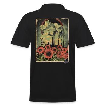 Fleurs industrielles de style propagande - Polo Homme - noir - Dos - Kai (181cm)