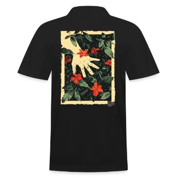Style de propagande : La main sur les plantes au paradis - Polo Homme - noir - Dos - Kai (181cm)