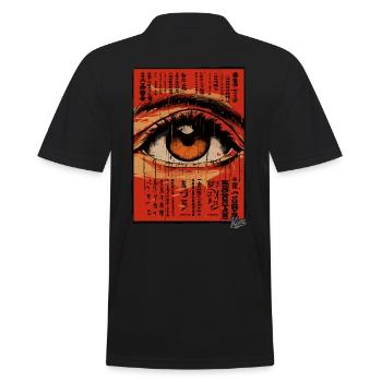 Rétro Vintage Asiatique Big Eye - Polo Homme - noir - Dos - Kai (181cm)