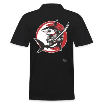 Requin Katana samouraï - Polo Homme - noir - Dos - Kai (181cm)