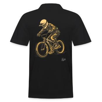Retro Vintage Old-School BMX - Männer Poloshirt - Schwarz - Hinten - Kai (181cm)