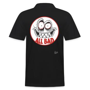 Crazy funny face – Everything bad! - Men's Polo Shirt - black - Back - Kai (181cm)