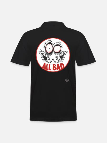 Crazy funny face – Everything bad! - Men's Polo Shirt - black