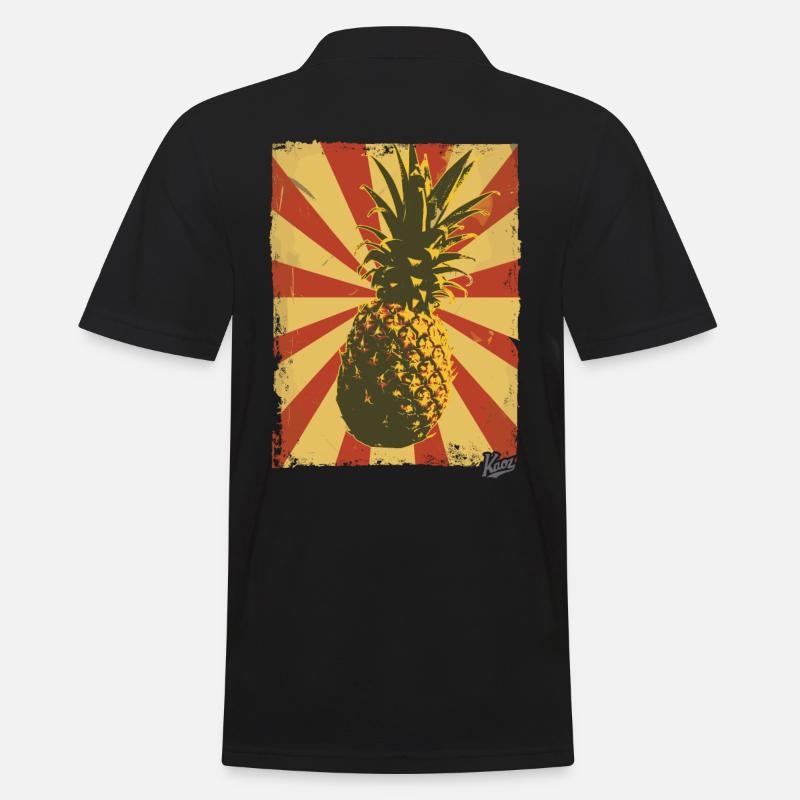 Propaganda-Stil Ananas - Männer Poloshirt - Schwarz