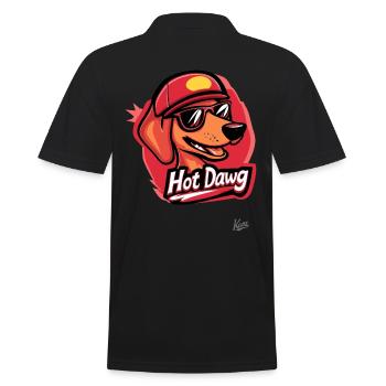 Hot Dawg: The Hot Dog Hot Dog - Men's Polo Shirt - black - Back - Kai (181cm)