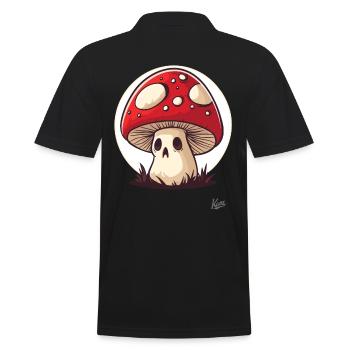 Voodoo Pilz - Männer Poloshirt - Schwarz - Hinten - Kai (181cm)