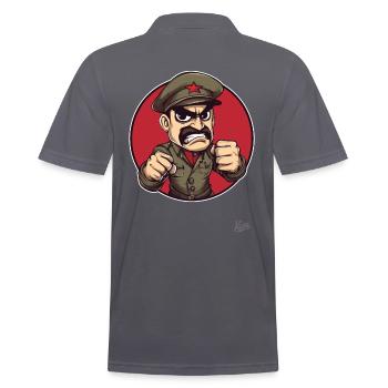 Soldat communiste Capitalisme général - Polo Homme - charbon - Dos - Nico (186cm)