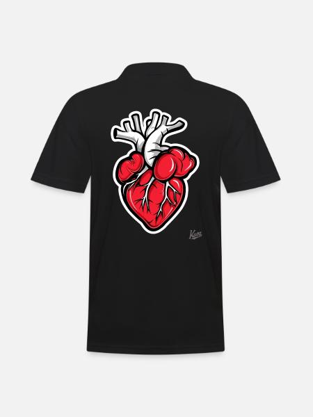 Anatomie Herz - Männer Poloshirt - Schwarz