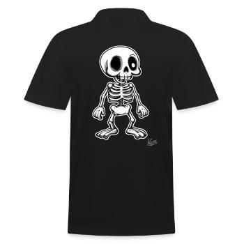 Lustiges Cartoon-retro-Skelett - Männer Poloshirt - Schwarz - Hinten - Kai (181cm)