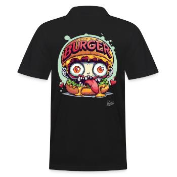 Zombie Burger: Für Untote mit Appetit - Männer Poloshirt - Schwarz - Hinten - Kai (181cm)
