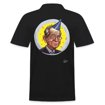 Seniorenparty: Rentner mit Partyhut und Konfetti - Männer Poloshirt - Schwarz - Hinten - Kai (181cm)