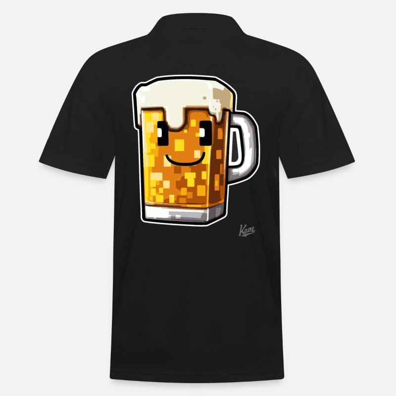 Pixel-Handwerker-Bier - Männer Poloshirt - Schwarz