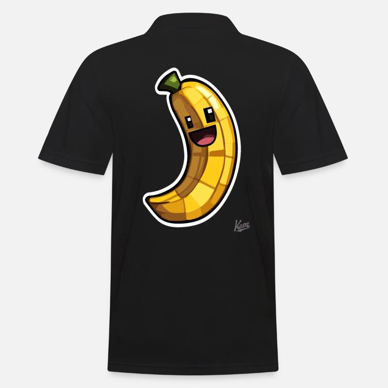 Lustige Pixel-Banane - Männer Poloshirt - Schwarz