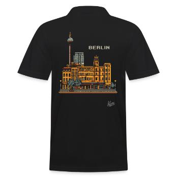 Pixel Berlin - Men's Polo Shirt - black - Back - Kai (181cm)